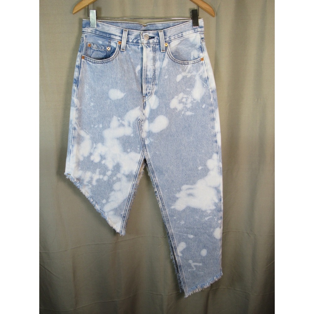 Levi's Reworked Deconstructed Jeans 27 Bleach Splatter Asymmetric One of a Kind